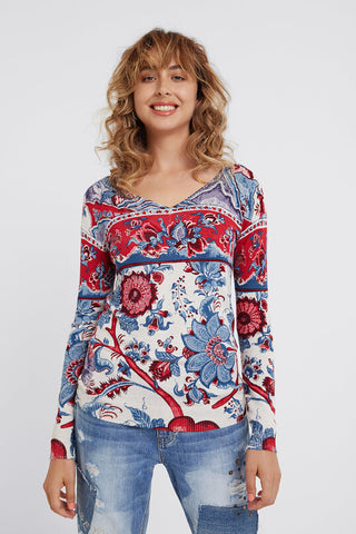 Floral knit jumper