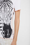 Ribbed zebra print T-shirt