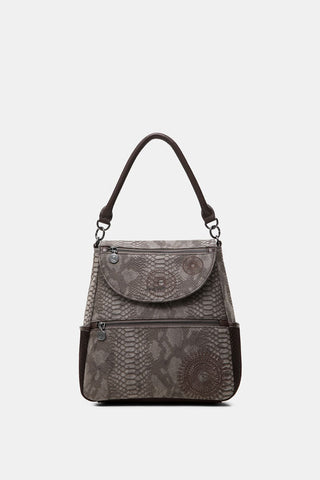 Medium embossed leather effect backpack