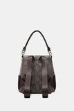 Medium embossed leather effect backpack