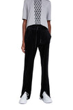 Pant Pintuck Solid Color Black Velour