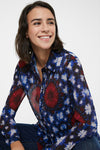 Pleated Tie Dye Print Shirt