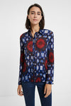 Pleated Tie Dye Print Shirt