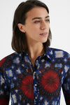 Pleated Tie Dye Print Shirt