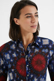 Pleated Tie Dye Print Shirt