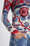Floral knit jumper