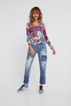 Floral knit jumper