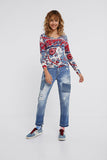 Floral knit jumper