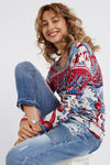 Floral knit jumper