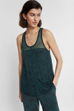 Eco floral tank top T-shirt with mesh