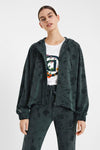 Floral sweatshirt with hood