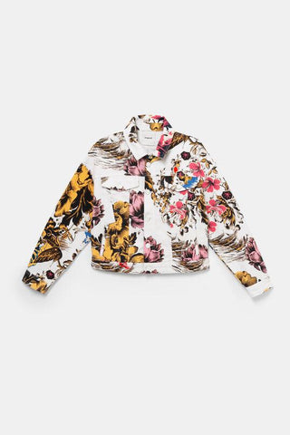 Jacket with Hawaiian floral print