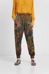 Long floral cargo trousers