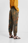 Long floral cargo trousers