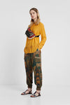 Long floral cargo trousers