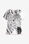 Ribbed zebra print T-shirt